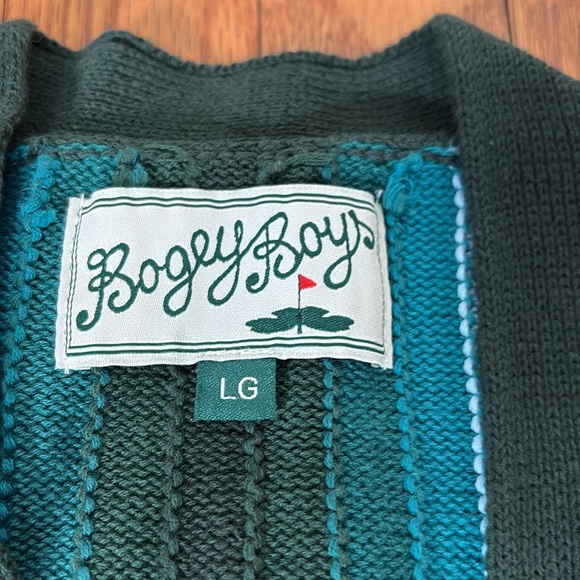 Bogey Boys Seeing Green Cardigan Sweater Green Men’s size L NWT golf preppy - Picture 8 of 10